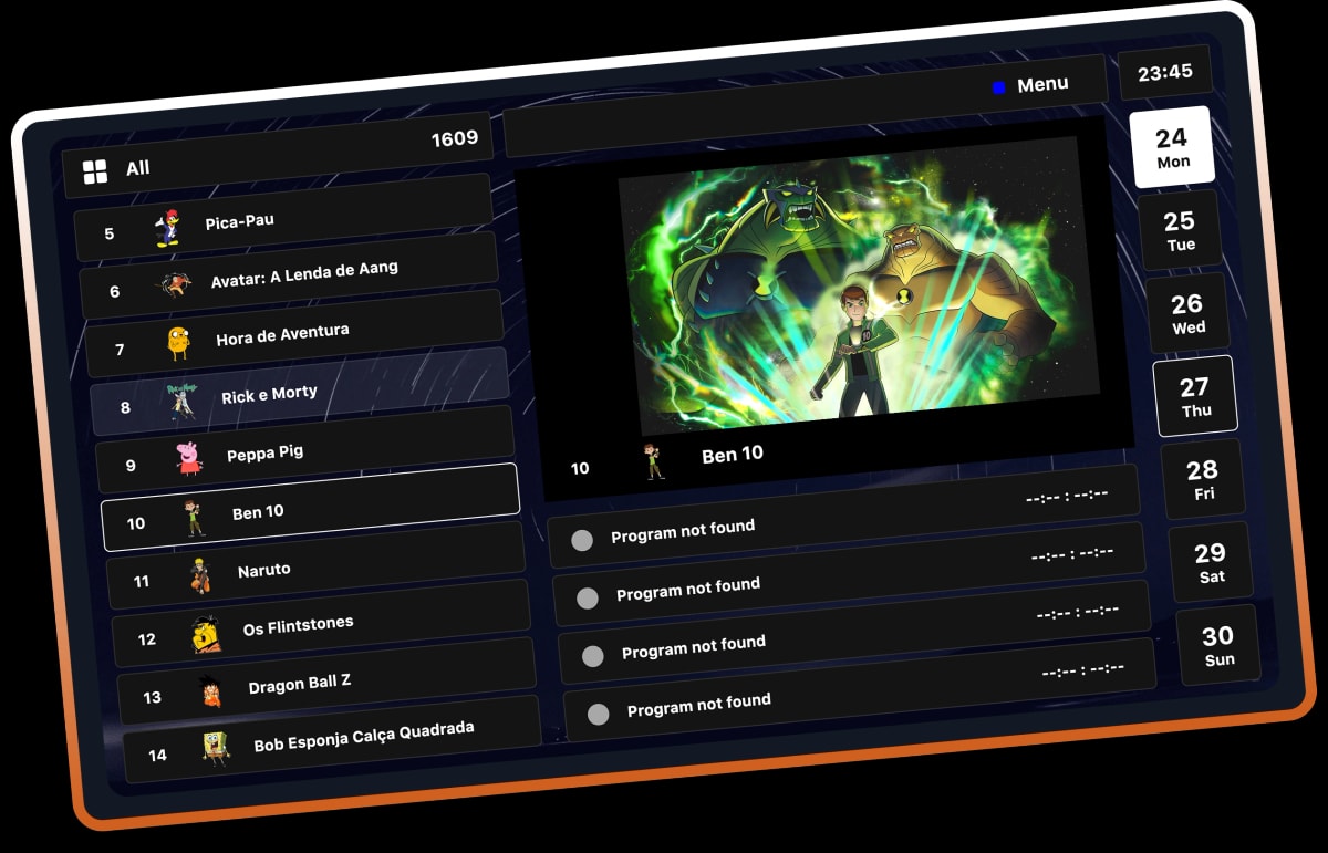 Premium Player channel guide
